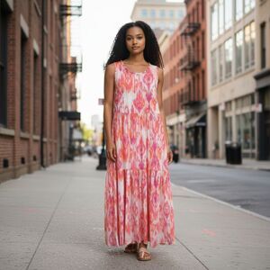 Ruby Rd Sleeveless Maxi Dress With Crochet Accent